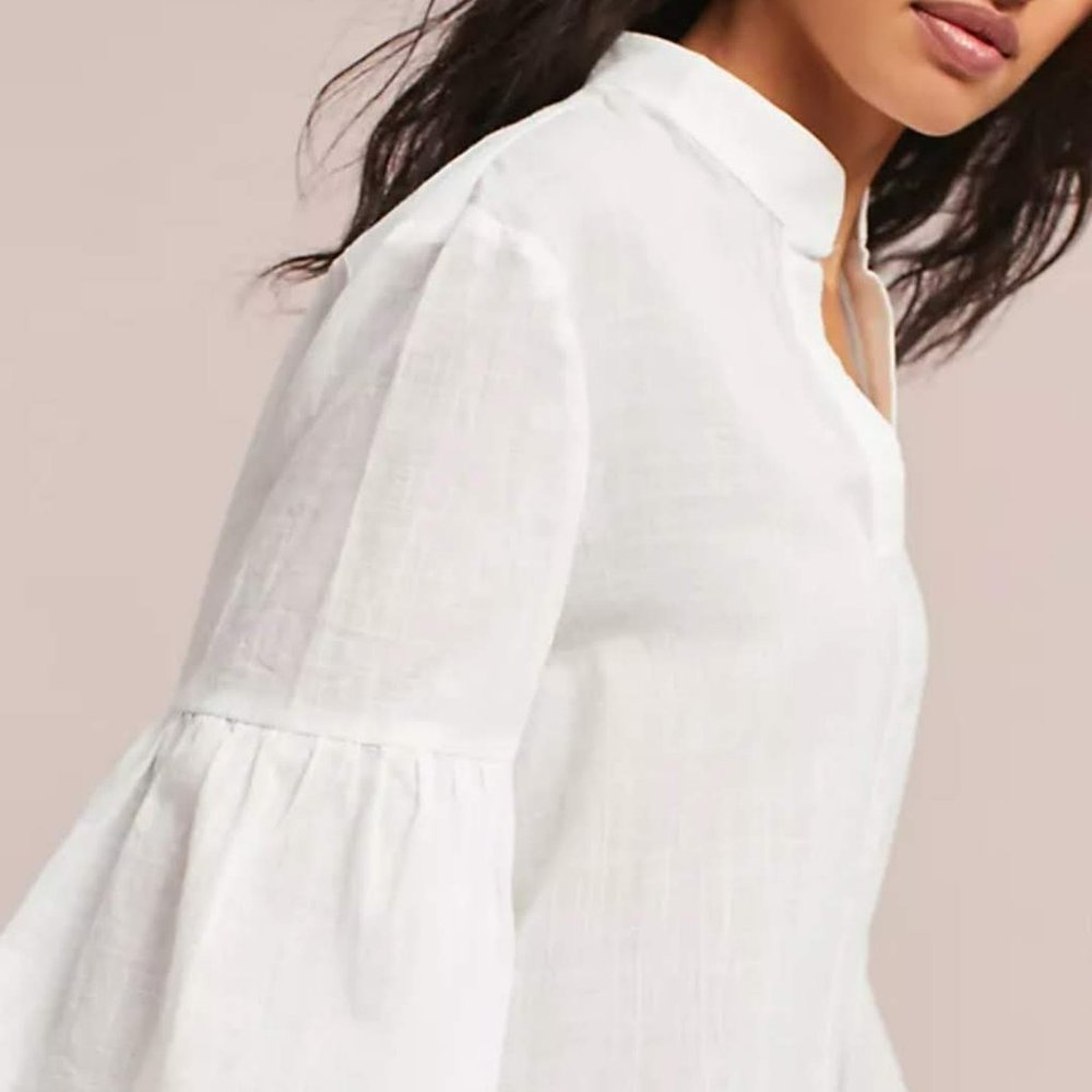 Worthington White Tunic Bell-Sleeve Top